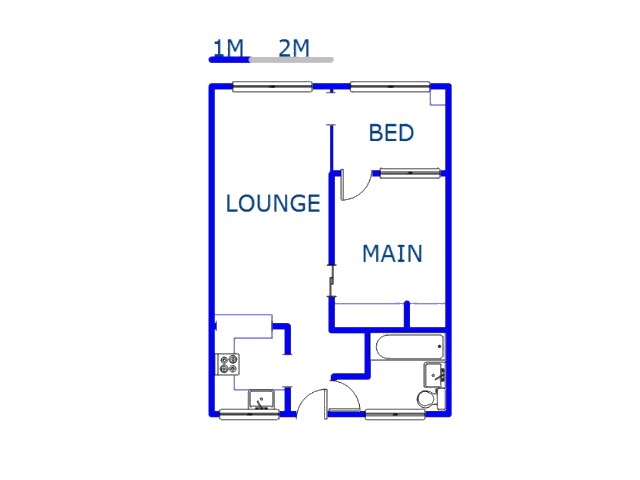 Floor plan of the property in Bulwer (Dbn)