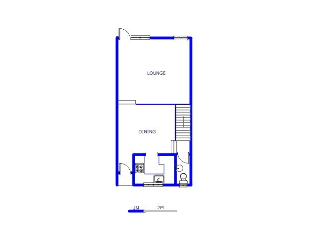 Floor plan of the property in Forest Hill - JHB