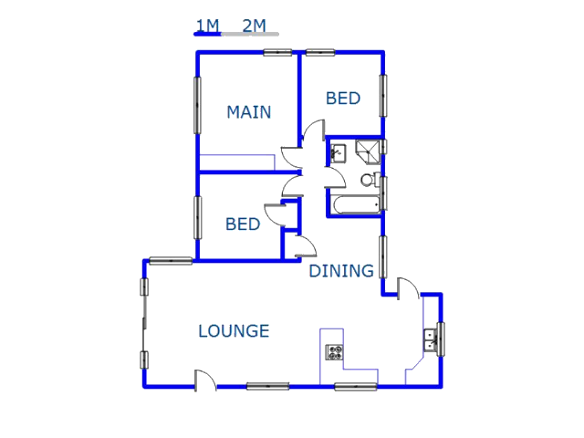 Floor plan of the property in Pinetown 