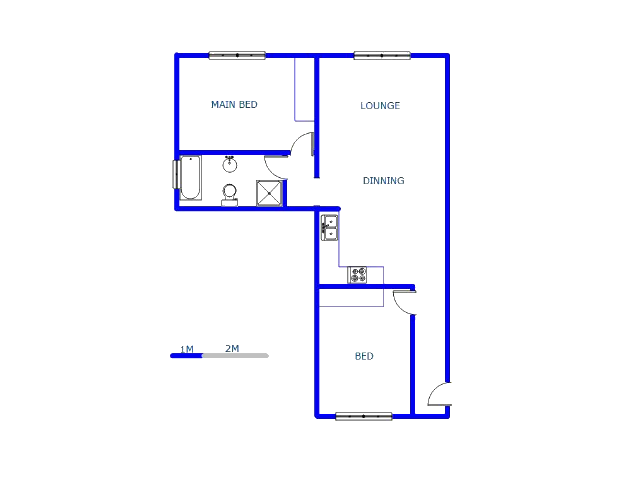 Floor plan of the property in Noordwyk