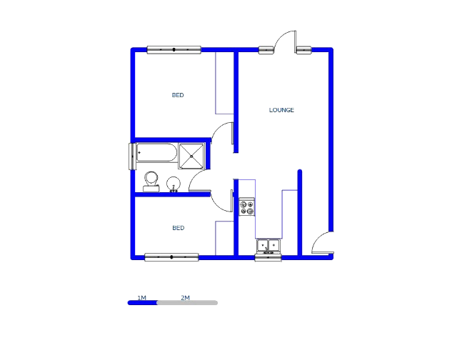 Floor plan of the property in Kosmosdal