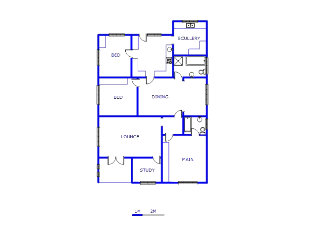 Floor plan of the property in Krugersdorp North