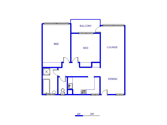 Floor plan of the property in Vanderbijlpark