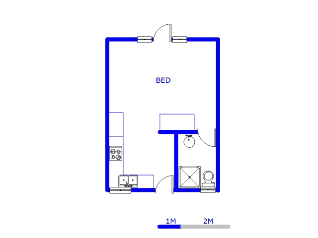 Floor plan of the property in Kosmosdal