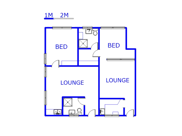 Floor plan of the property in Bulwer (Dbn)