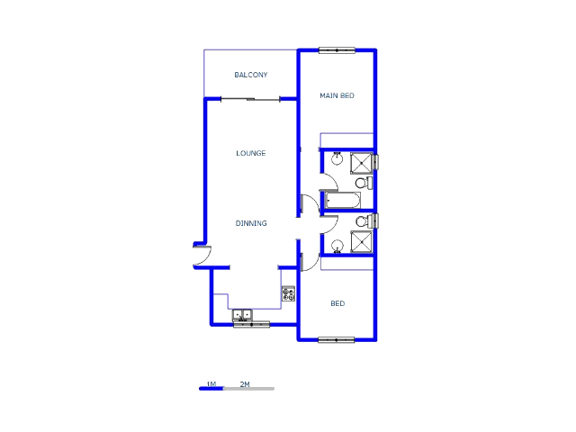 Floor plan of the property in Noordhang