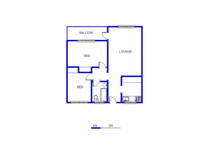 Floor plan of the property in West Turffontein