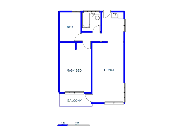 Floor plan of the property in Germiston South (Industries EA)