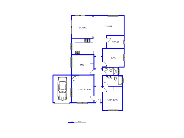 Floor plan of the property in Kensington - JHB