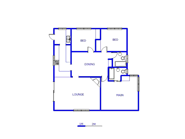 Floor plan of the property in Witpoortjie