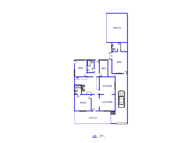 Floor plan of the property in Westdene (JHB)