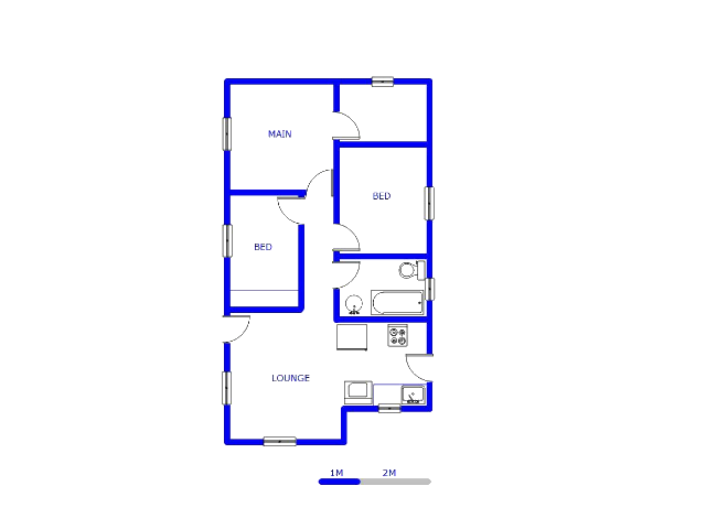 Floor plan of the property in Watervalspruit