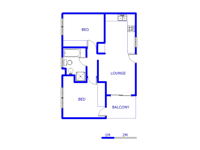 Floor plan of the property in Brakpan