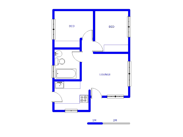 Floor plan of the property in Fleurhof