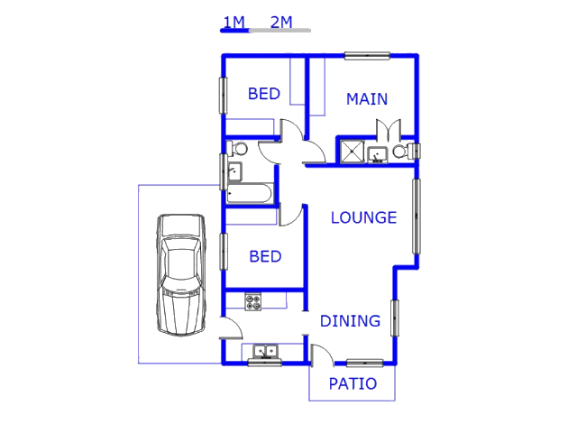 Floor plan of the property in Kloof 