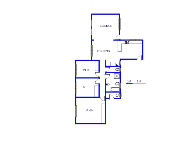 Floor plan of the property in Meyerton