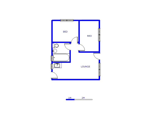 Floor plan of the property in Toekomsrus