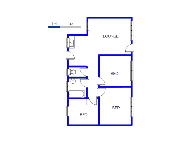 Floor plan of the property in Vanderbijlpark