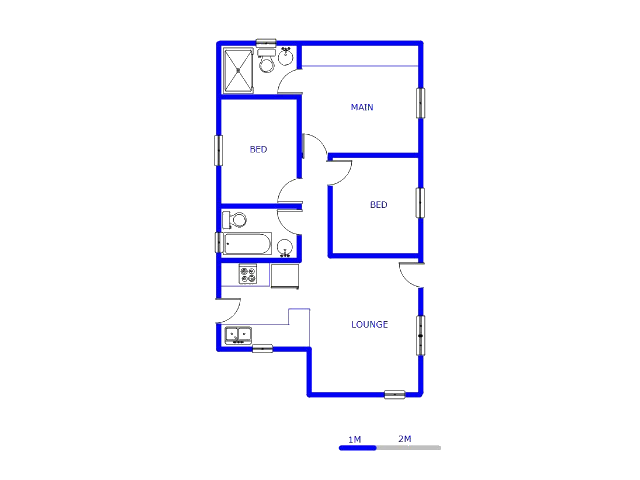 Floor plan of the property in Watervalspruit