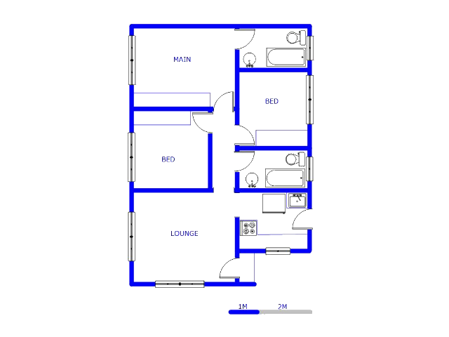 Floor plan of the property in Protea Glen