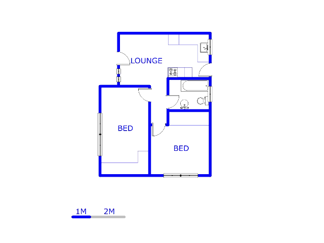 Floor plan of the property in Soshanguve