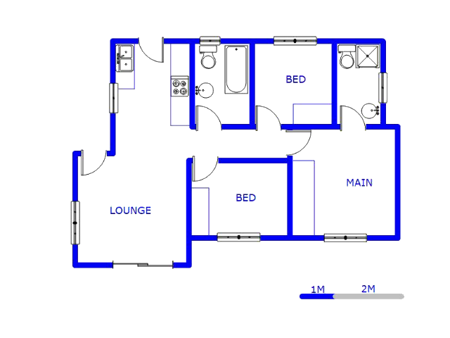 Floor plan of the property in Klerksoord