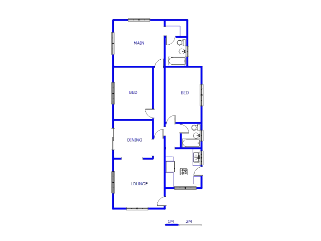 Floor plan of the property in Toekomsrus