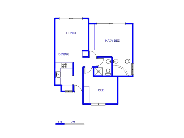 Floor plan of the property in Rooihuiskraal North