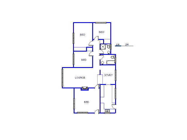 Floor plan of the property in Van Riebeeckpark