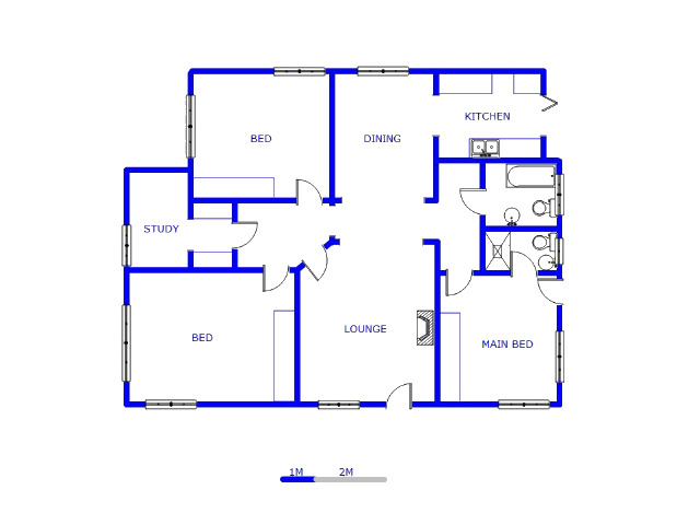 Floor plan of the property in Bezuidenhout Valley