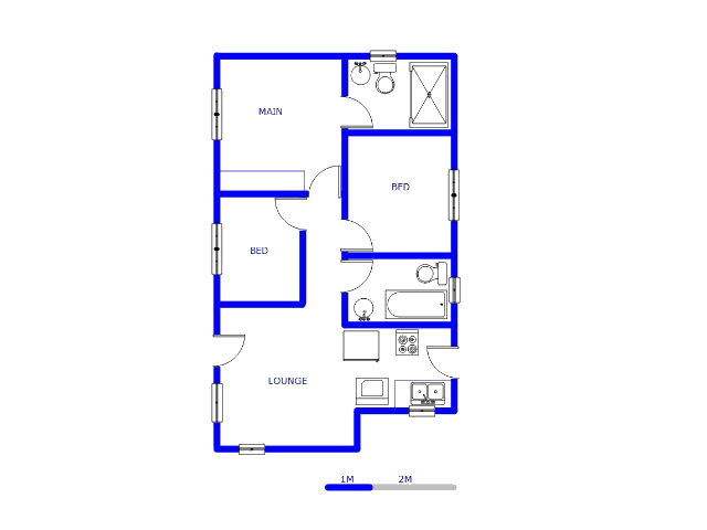 Floor plan of the property in Watervalspruit