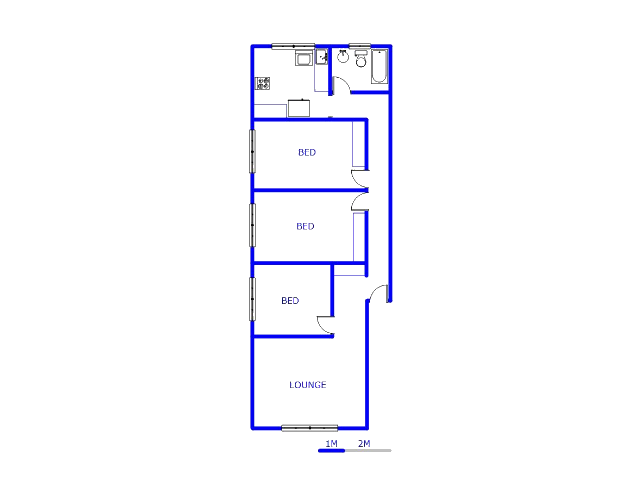 Floor plan of the property in Forest Hill - JHB