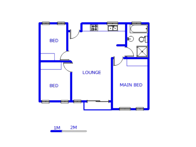 Floor plan of the property in Noordwyk