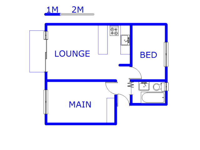 Floor plan of the property in Montclair (Dbn)