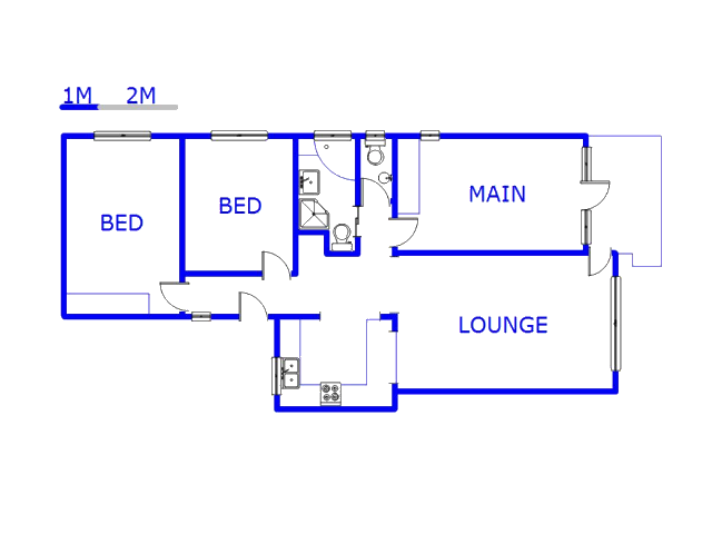 Floor plan of the property in Bulwer (Dbn)