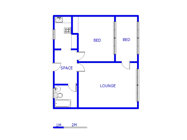 Floor plan of the property in Gezina