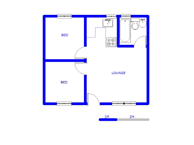 Floor plan of the property in Fleurhof