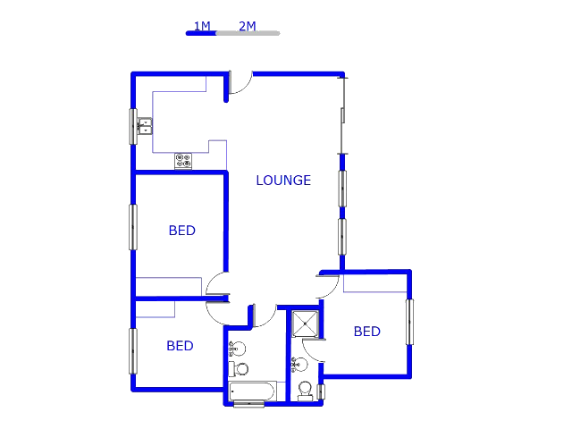 Floor plan of the property in Pomona