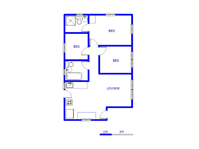 Floor plan of the property in Protea Glen