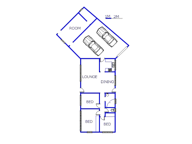 Floor plan of the property in Minnebron