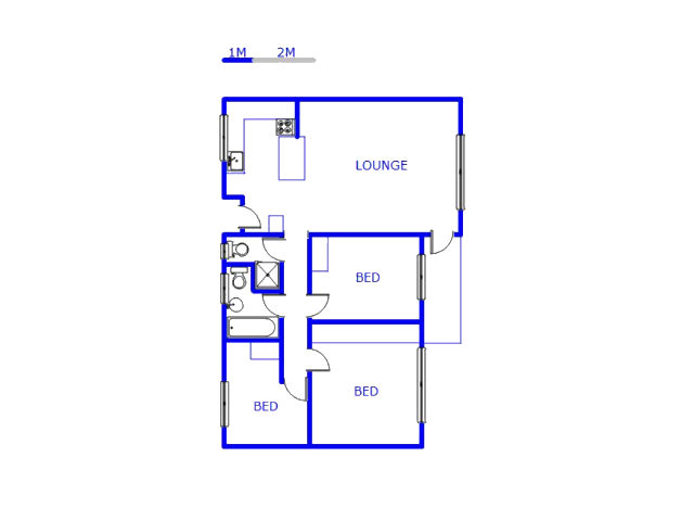 Floor plan of the property in Krugersdorp