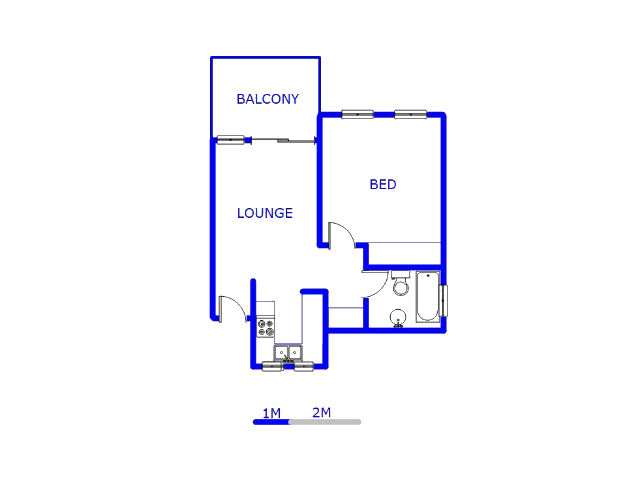 Floor plan of the property in Maroeladal