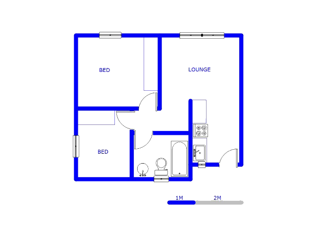 Floor plan of the property in Fleurhof