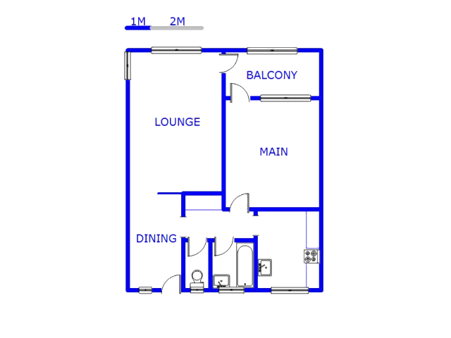 Floor plan of the property in Bulwer (Dbn)