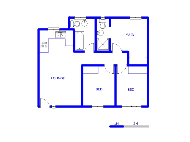 Floor plan of the property in Witpoortjie