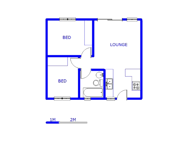 Floor plan of the property in Montana Tuine