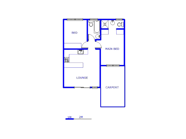 Floor plan of the property in Kosmosdal