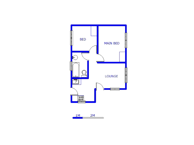 Floor plan of the property in Toekomsrus