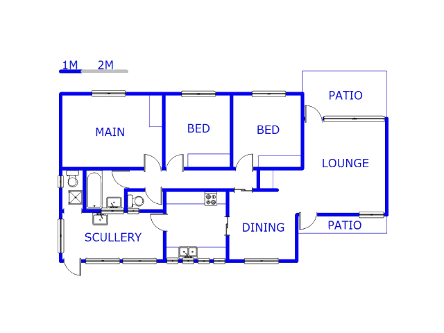 Floor plan of the property in Bellair - DBN