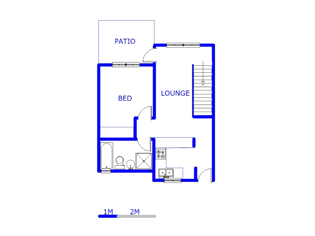 Floor plan of the property in Riviera JHB